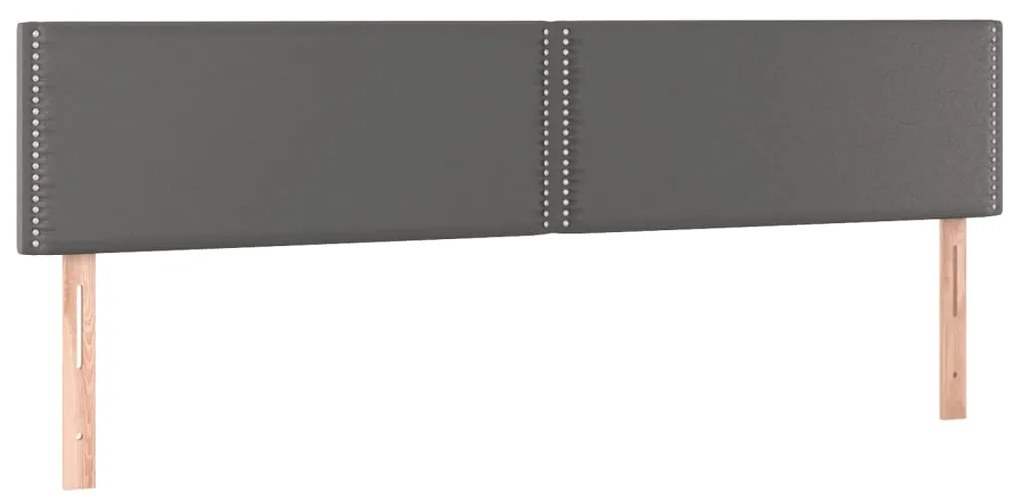 vidaXL Κρεβάτι Boxspring με Στρώμα &amp; LED Γκρι 180x200 εκ. Συνθ. Δέρμα