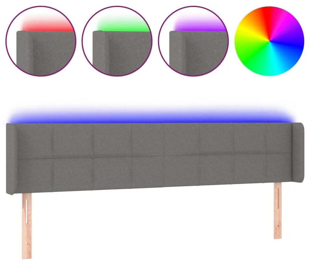 ΚΕΦΑΛΑΡΙ ΚΡΕΒΑΤΙΟΥ LED ΣΚΟΥΡΟ ΓΚΡΙ 163X16X78/88 ΕΚ. ΥΦΑΣΜΑΤΙΝΟ 3123243