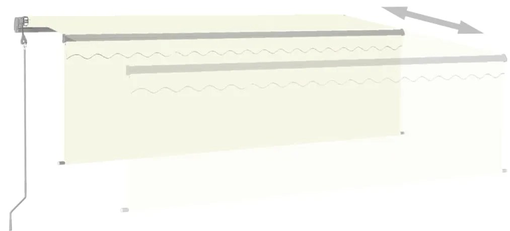 vidaXL Τέντα Αυτόματη με Σκίαστρο/LED/Αισθητήρα Ανέμου Κρεμ 4x3 μ.