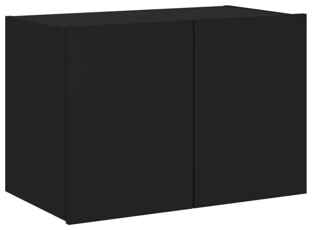 vidaXL Έπιπλο Τοίχου Τηλεόρασης με LED Μαύρο 60x35x41 εκ.