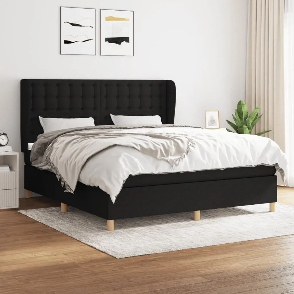 ΚΡΕΒΑΤΙ BOXSPRING ΜΕ ΣΤΡΩΜΑ ΜΑΥΡΟ 160X200 ΕΚ. ΥΦΑΣΜΑΤΙΝΟ 3128855