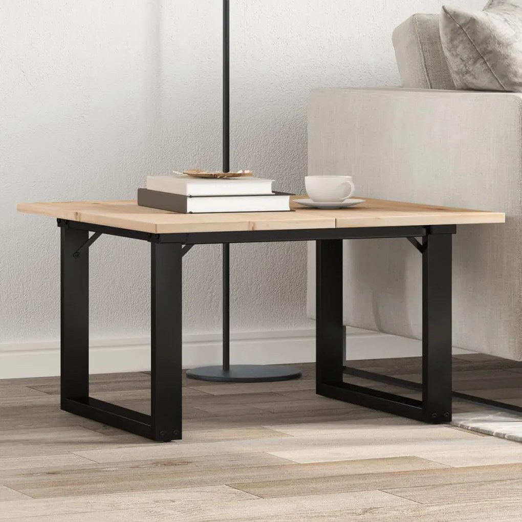 vidaXL Τραπεζάκι Σαλονιού Πλαίσιο Ο 60x60x40εκ Μασίφ Πεύκο/Ατσάλι
