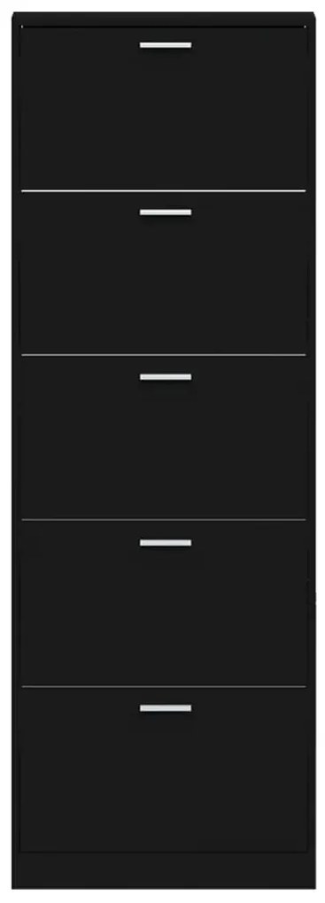vidaXL Παπουτσοθήκη Μαύρη 59 x 17 x 169 εκ. από Επεξεργασμένο Ξύλο