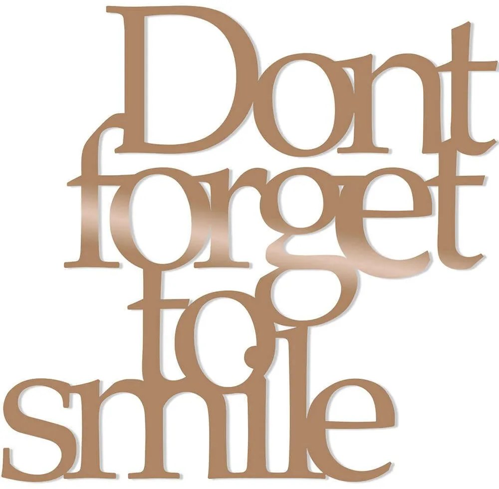 Διακοσμητικό Τοίχου Dont Forget To Smile 891TNL1190 70x67cm Copper Wallity Μέταλλο