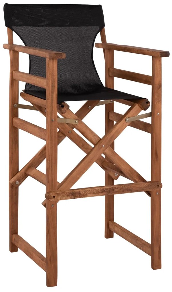 Σκαμπό Μπαρ Σκηνοθέτη ΛΗΜΝΟΣ C10374.05 Καρυδί Εμποτισμού με Μαύρο Textilene 58x58x118 εκ. 58x58x118 εκ.