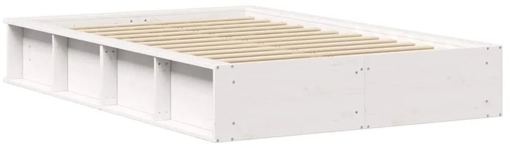 vidaXL Σκελετός Κρεβατιού Λευκό 210 x 118 x 30 εκ Στερεά ξυλεία πεύκου