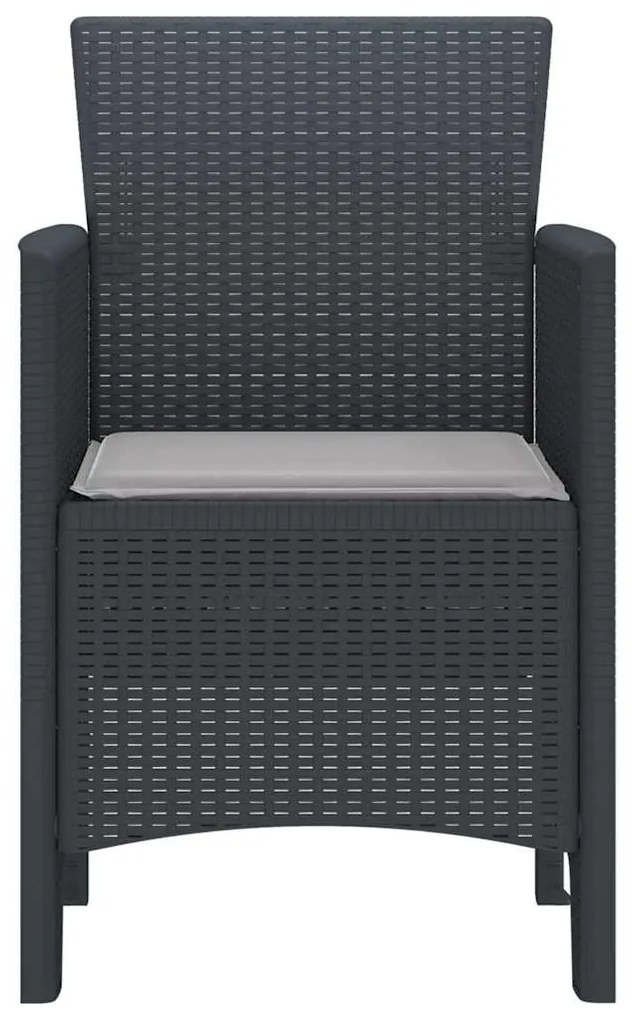 vidaXL Καρέκλα Κήπου 2 pcs Ανθρακί 53 x 49 x 85 εκ. PP