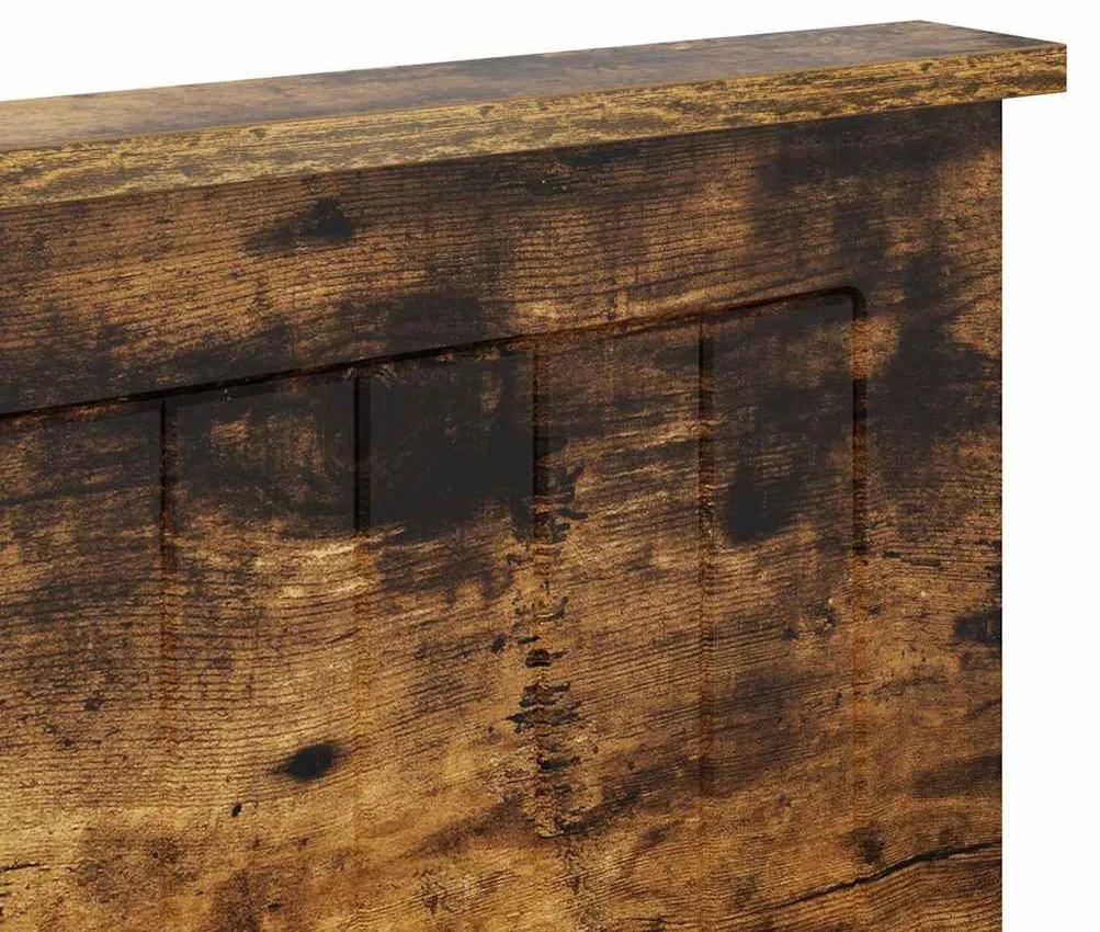 vidaXL Κεφαλάρι με κεφαλάρι Καπνιστό Δρύς 140 cm Επεξεργασμένο ξύλο