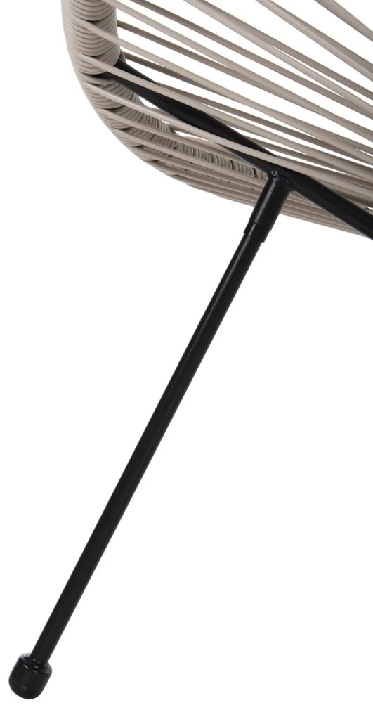 Καρέκλα - Πολυθρόνα ACAPULCO C5872.03 Μεταλλική Μαύρη - Εκρού με Συνθετικό RAttan Τύπου Φωλιά 71x72x80Υεκ. 71x72x80 εκ.