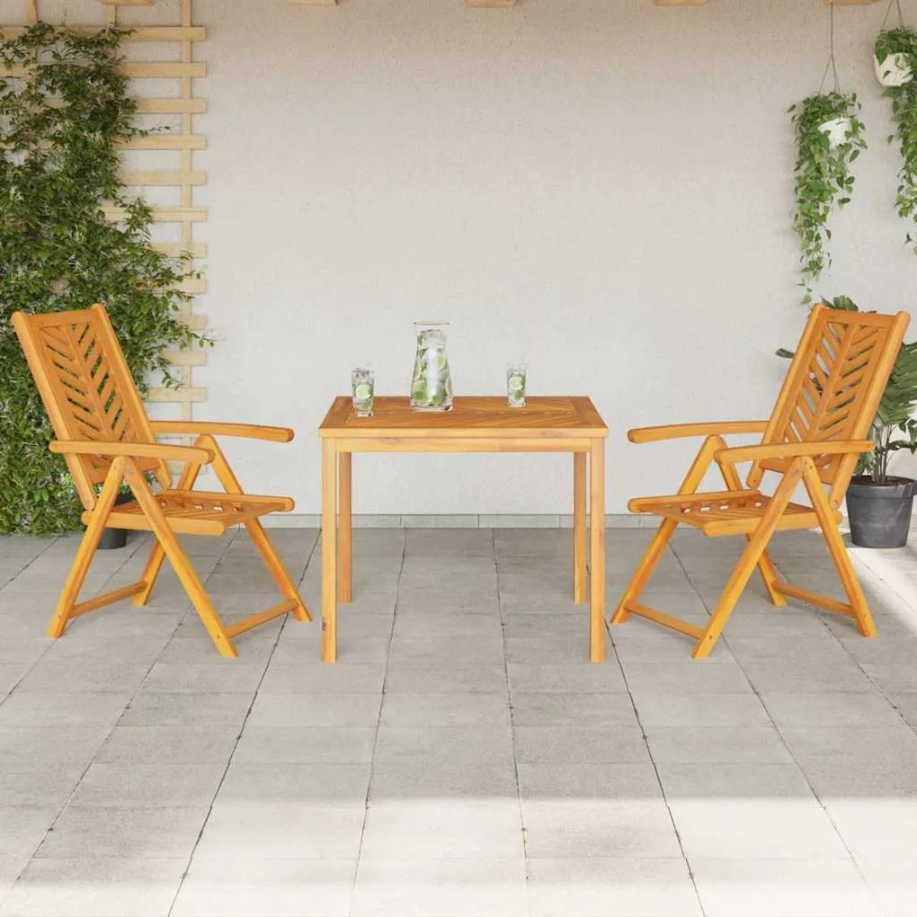vidaXL Σέτ φαγητού για κήπο 3 pcs Καφέ 90 x 90 x 74 cm