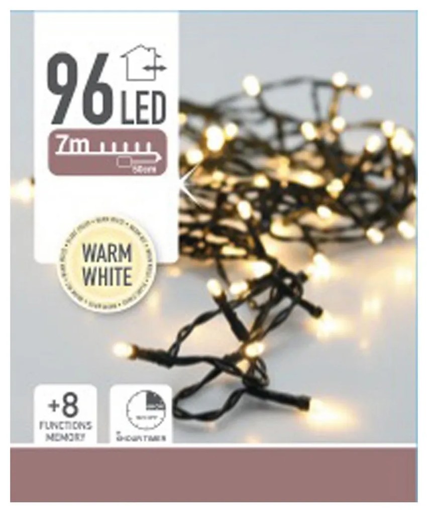 Γιρλάντα Φωτισμού LED AX8415220 Λευκό Μαύρο Θερμό Λευκό 7 m
