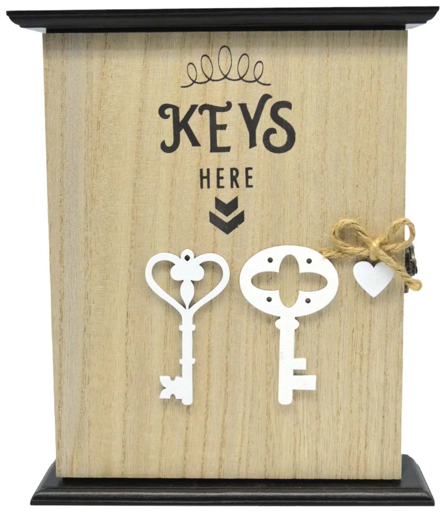 Κλειδοθήκη Ξύλινη Σε Φυσικό Χρώμα Keys Here 20x6x24cm