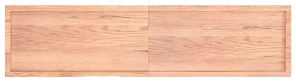 vidaXL Ράφι Τοίχου Ανοιχτό Καφέ 200x50x(2-4)εκ. Επεξ. Μασίφ Ξύλο Δρυός