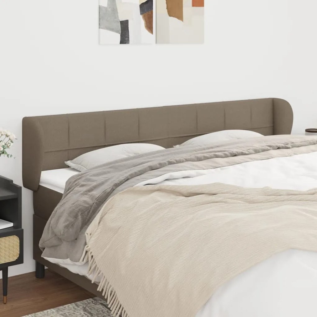 vidaXL Κεφαλάρι με Πτερύγια Taupe 203 x 23 x 78/88 εκ. Υφασμάτινο