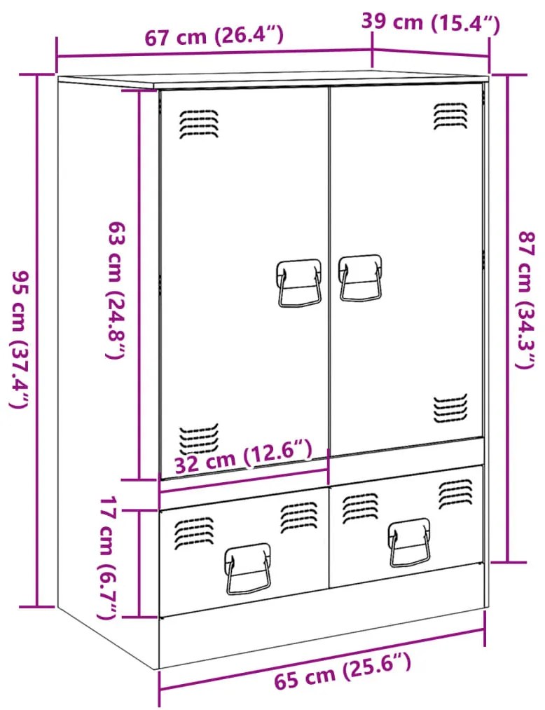 Ραφιέρα Μαύρη 67x39x95 εκ. από Ατσάλι - Μαύρο