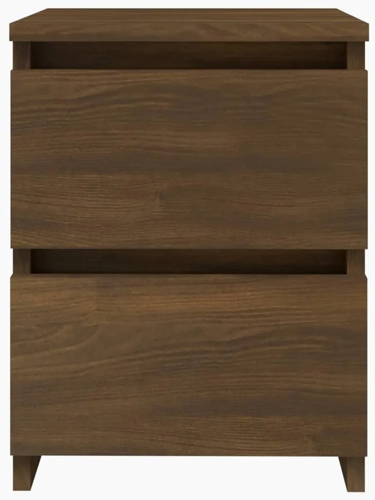 vidaXL Κομοδίνα 2 τεμ. Καφέ Δρυς 30x30x40 εκ. από Επεξεργασμένο Ξύλο