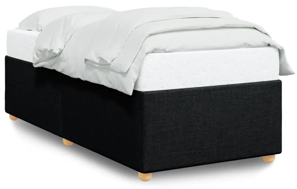 Σκελετός Κρεβατιού Χωρίς Στρώμα Μαύρο 80x200 εκ. Υφασμάτινο