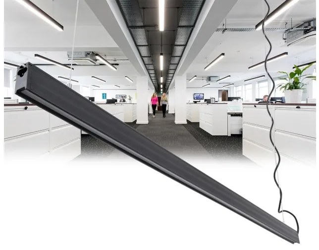 Γραμμικό Κρεμαστό Φωτιστικό Linear LED 18W Θερμό 2700K Μαύρο MARKET 61022-1 Globostar-61022-1-Μαύρο 61022-1