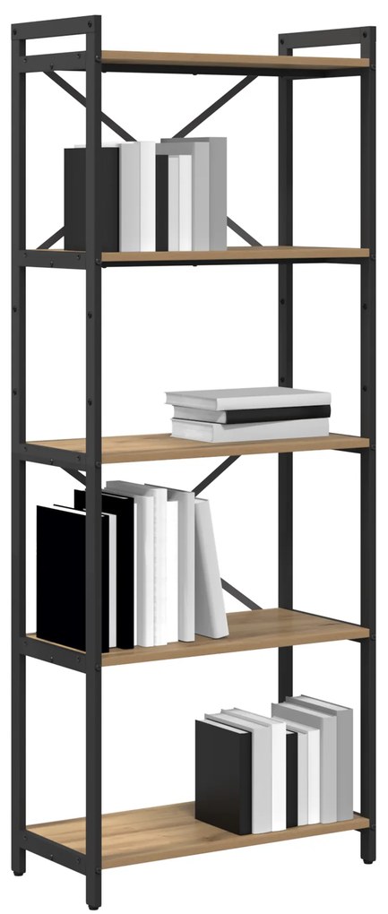 vidaXL Βιβλιοθήκη artisan δρυς 60 x 30 x 153 εκ Επεξεργασμένο ξύλο