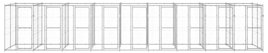 vidaXL Κλουβί Σκύλου Εξωτερικού Χώρου 21,78 μ² από Γαλβανισμένο Χάλυβα