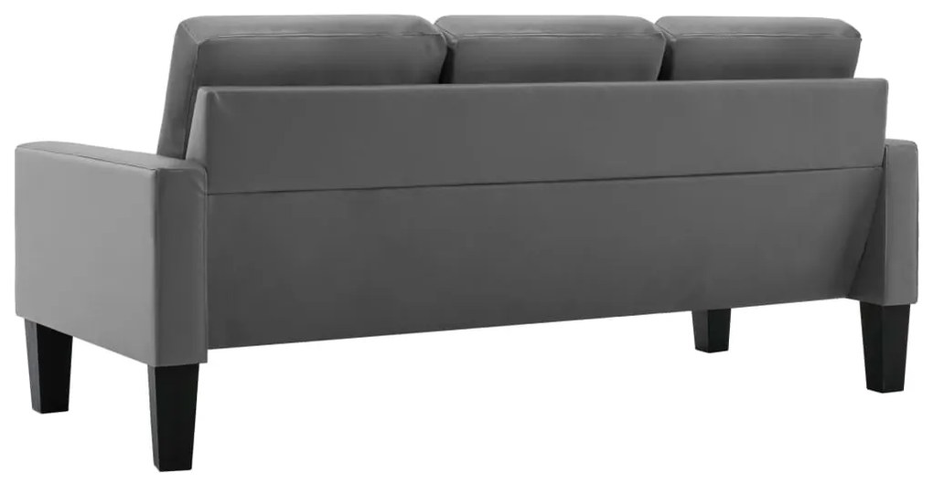 vidaXL Καναπές Τριθέσιος Γκρι από Συνθετικό Δέρμα