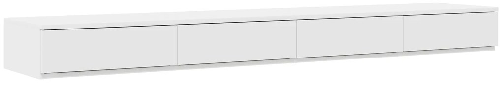 vidaXL Συρτάρια Κρεβατιού Λευκό 200x36,5x16,5 εκ. Μηχανικά Ξύλο