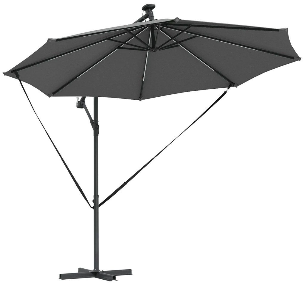vidaXL Ομπρέλα Cantilever Banana Ανθρακί 294 x 294 x 248 cm