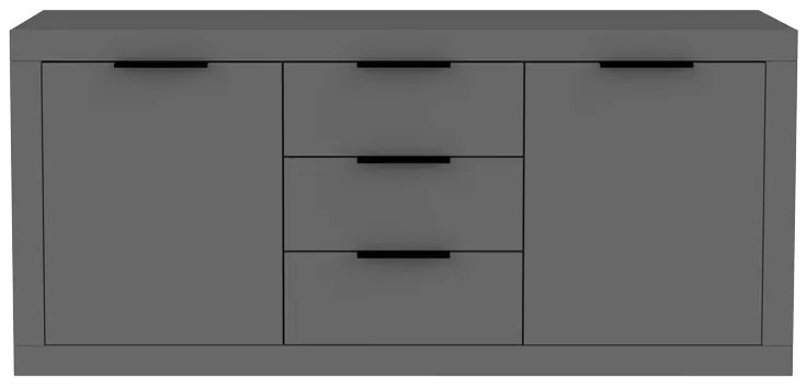 Μπουφές Doha pakoworld σε ανθρακί απόχρωση 180x45x80.5εκ