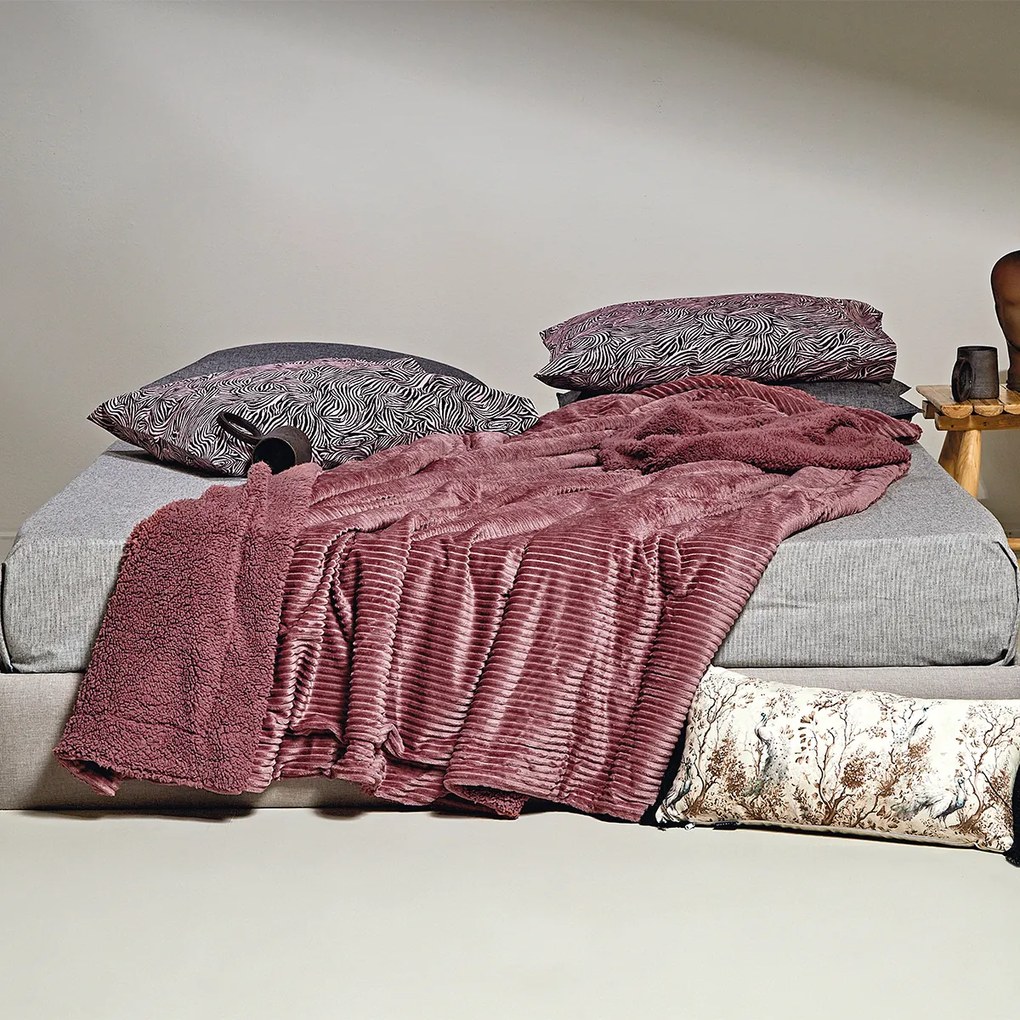 Κουβέρτα Fleece Μονή Με Γουνάκι (160x240) Kentia Versus Spencer 20 Apple