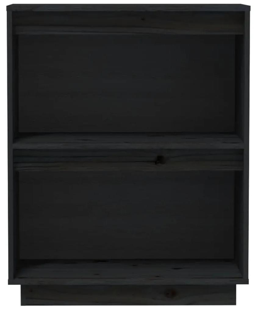 vidaXL Ντουλάπι Κονσόλα Μαύρο 60 x 34 x 75 εκ. από Μασίφ Ξύλο Πεύκου