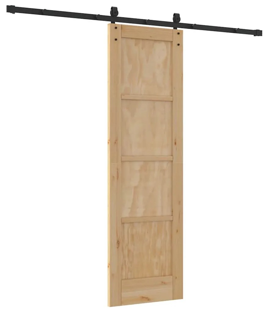 vidaXL Συρόμενη Πόρτα Καφέ 61 x 198.5 εκ. Μασίφ ξύλο πεύκου