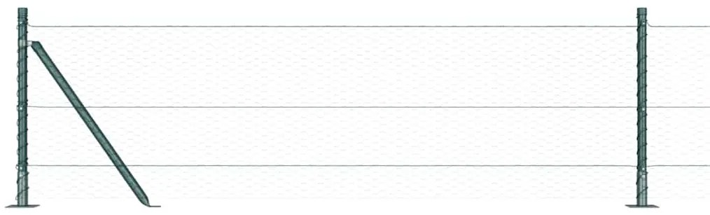 vidaXL Φράχτης με Στήλες. Πράσινο 0.6 x 50 μ. Ατσάλι με επικάλυψη PVC