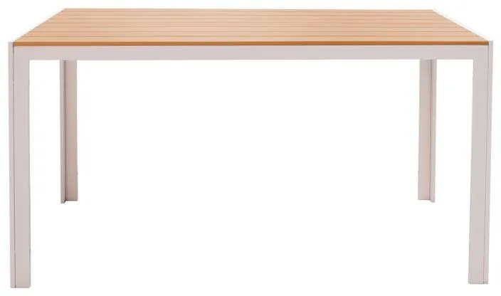 Τραπέζι Nares αλουμίνιο λευκό-plywood φυσικό 140x80x72.5εκ 140x80x72.5 εκ.