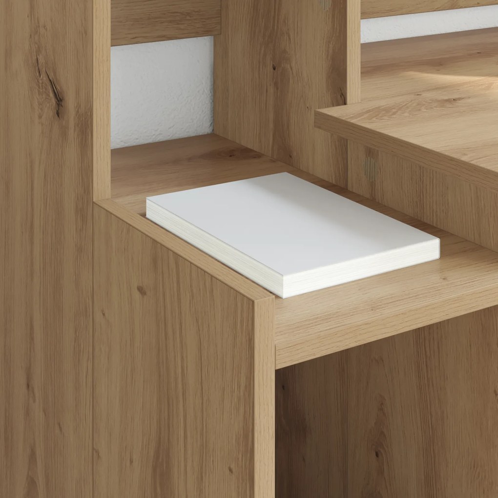 vidaXL Γραφείο artisan δρυς 97 x 45 x 90 εκ. Επεξεργασμένο ξύλο