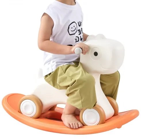 VEVOR 3 in 1 Rocking Horse for Toddlers 1-3 Years, Baby Rocking Horse with Detachable Balance Board and 4 Smooth Wheels, Support up to 80 lbs HDPE Material Kids Ride on Toy, 40° Swinging, Red