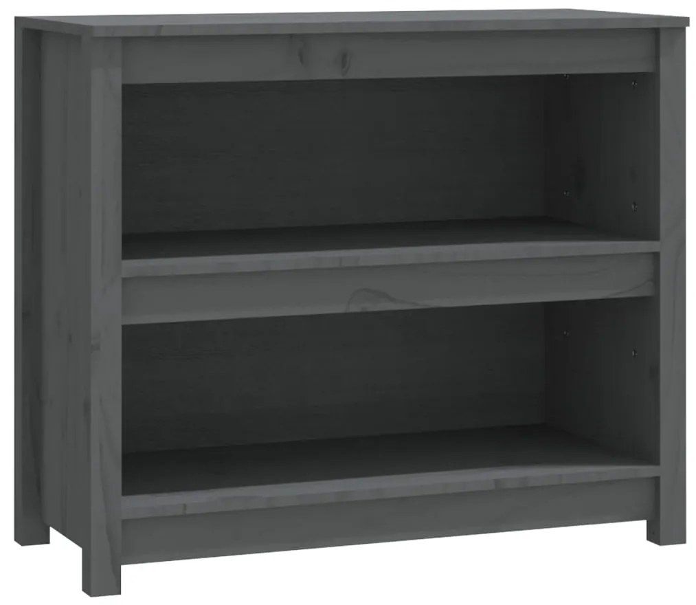 vidaXL Βιβλιοθήκη Γκρι 80 x 35 x 68 εκ. από Μασίφ Ξύλο Πεύκου