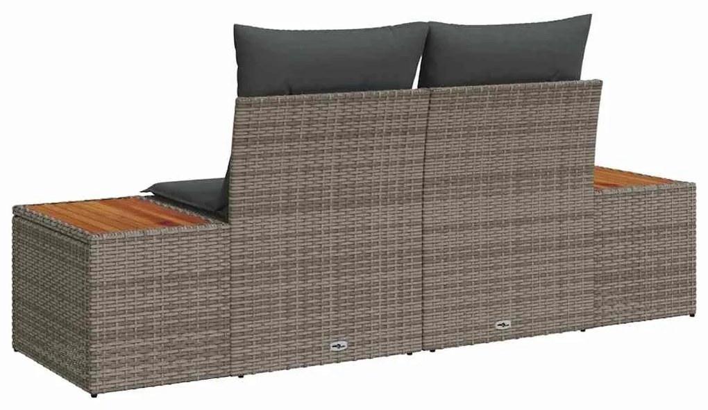 vidaXL Καναπές Κήπου Γκρι 184 x 62 x 85εκ συνθετικό ρατάν