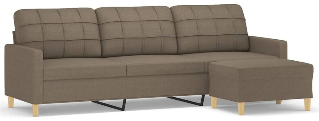 vidaXL Καναπές Τριθέσιος Taupe 180 εκ. Υφασμάτινος με Υποπόδιο
