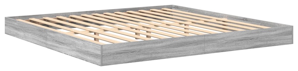 vidaXL Κρεβάτι Βιβλιοθήκης Γκρι Σονομά 200x200 εκ. Από Ξύλο