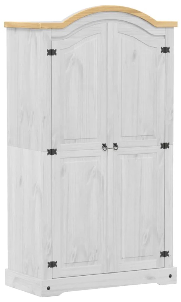 vidaXL Ντουλάπα Corona Λευκό 102x52x186 εκ. από Μασίφ Ξύλο Πεύκου
