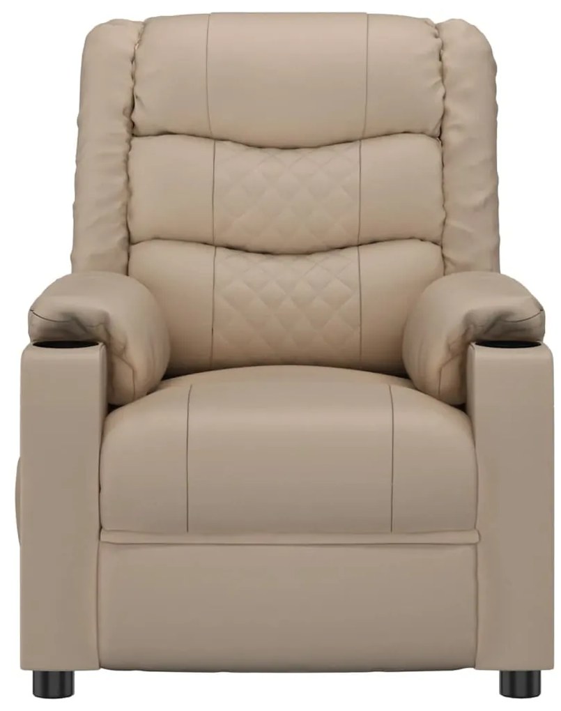 vidaXL Πολυθρόνα Ανακλινόμενη Ηλεκτρική Καπουτσίνο από Συνθετικό Δέρμα