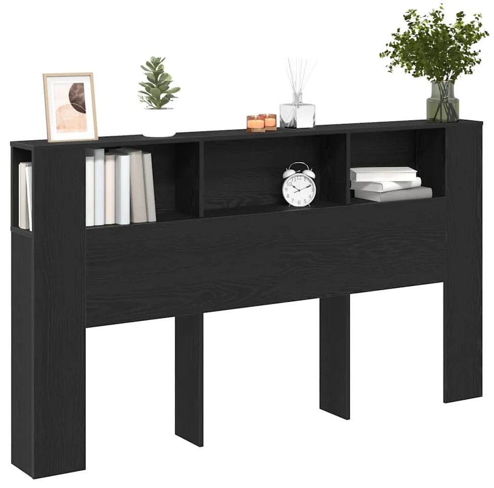 vidaXL Κεφαλάρι Ντουλάπα σε Μαύρη Δρυ - 180x18.5x102.5 εκ.
