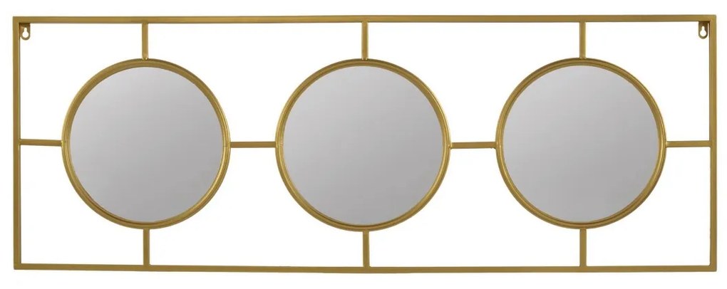 Artekko Irregular Χρυσός Μεταλλικός Καθρέπτης Τοίχου (110x40x2)cm Artekko 82904-DS