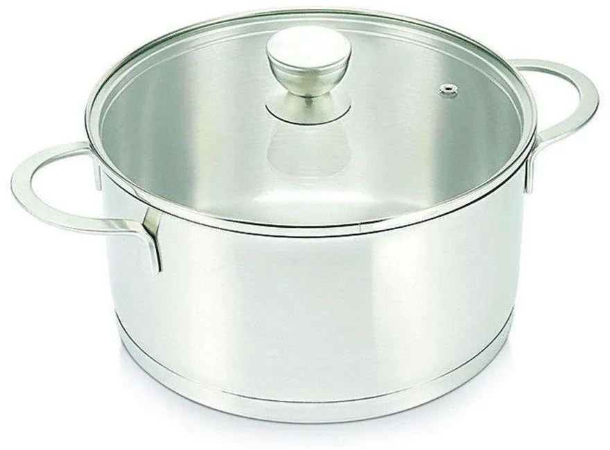 Κατσαρόλα Με Γυάλινο Καπάκι 30002454 Φ24cm Silver 24cm Stainless Steel