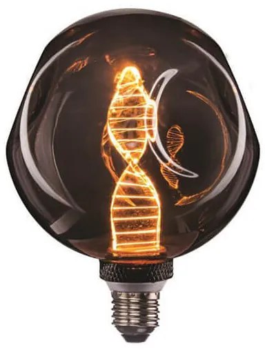 Λάμπα LED G125 Dented DNA Eurolamp (147-78730) για ντουί E27, 4W, 1800Κ, Θερμό Λευκό