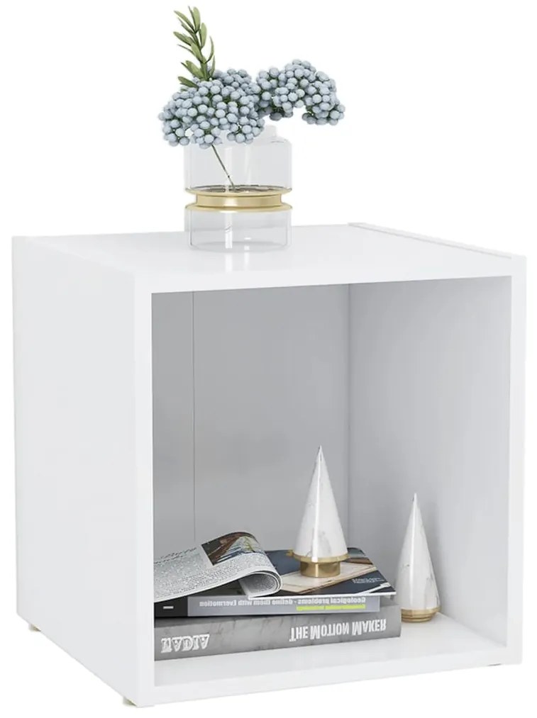 vidaXL Έπιπλα Τηλεόρασης 2 τεμ. Λευκά 37 x 35 x 37 εκ. από Επεξ. Ξύλο