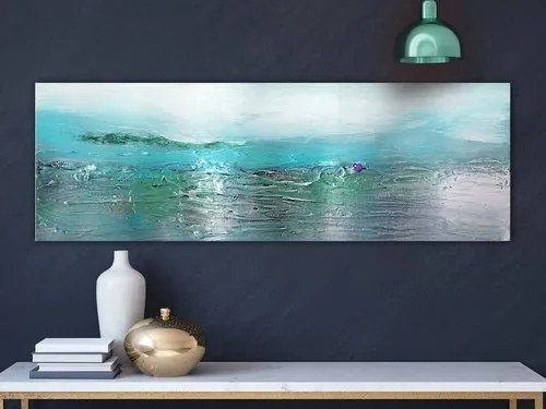 Πίνακας - Turquoise Landscape (1 Part) Narrow - 120x40