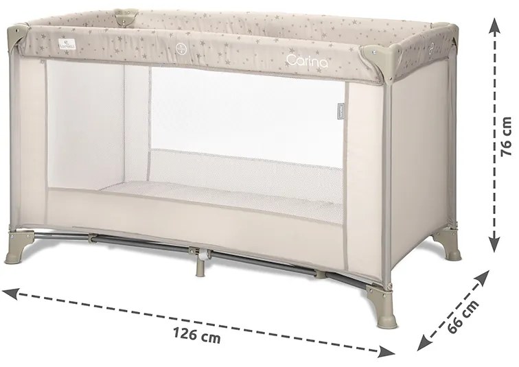 Παρκοκρέβατο  Carina 1 Layer Beige Stars 10080662417 Lorelli