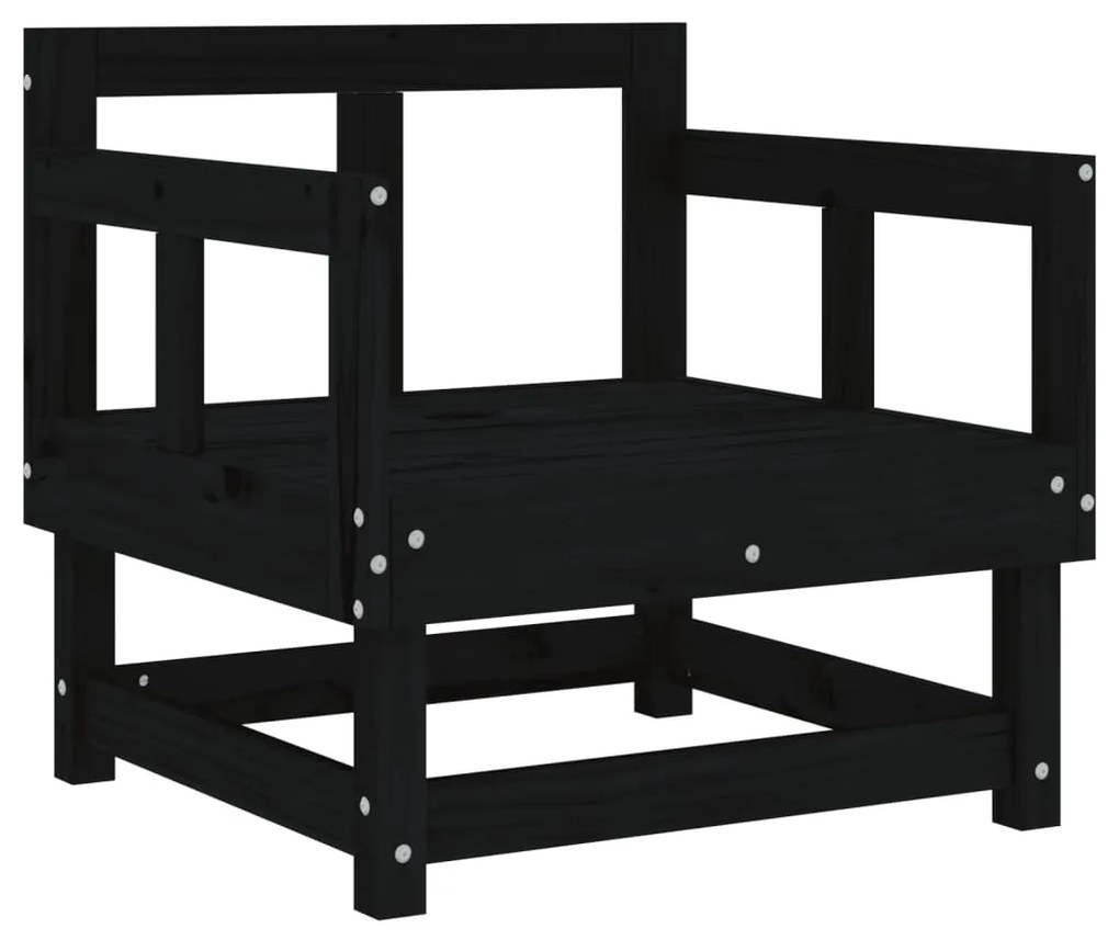 vidaXL Καρέκλες Κήπου 2 τεμ. Μαύρες από Μασίφ Ξύλο Πεύκου