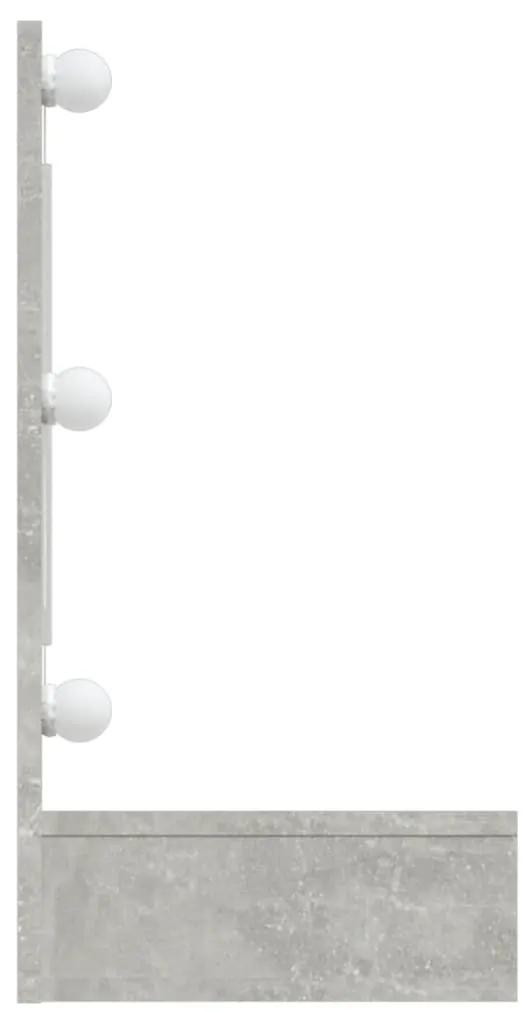 Έπιπλο Καθρέπτη με LED Γκρι Σκυροδέματος 90x31,5x62 εκ. - Γκρι